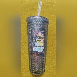 NWT Bluey Blue Tumbler with Straw & Candy